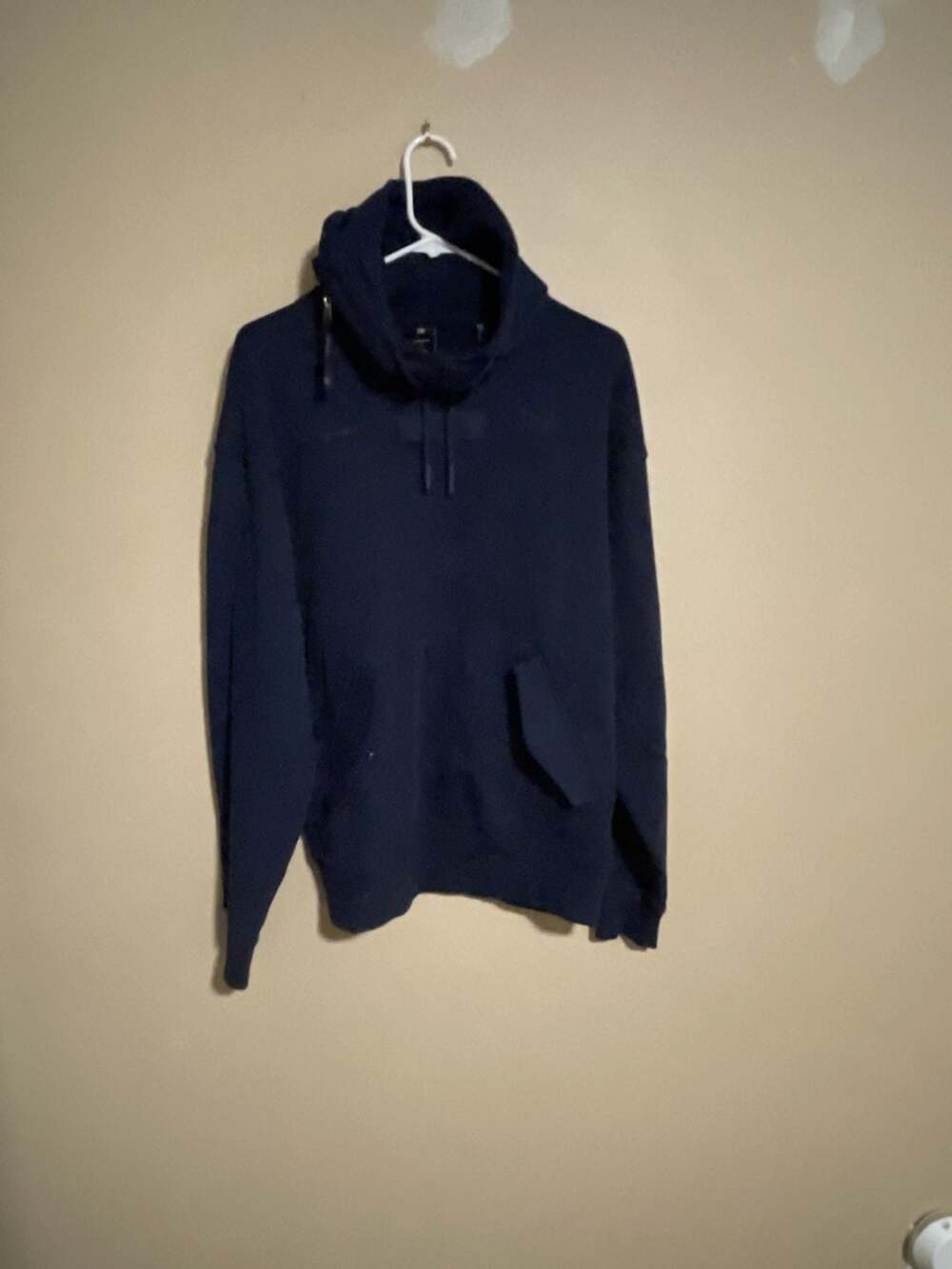 G-Star Raw Navy Blue Mock Neck Quarter Zip Hoodie Sweatshirt Size S